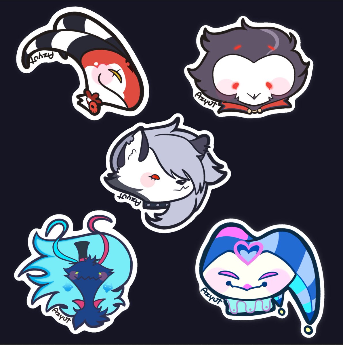 Some stickers design I did some months ago that I didn’t post here. Millie, Moxie and Verosika next maybe idk 
#HelluvaBoss