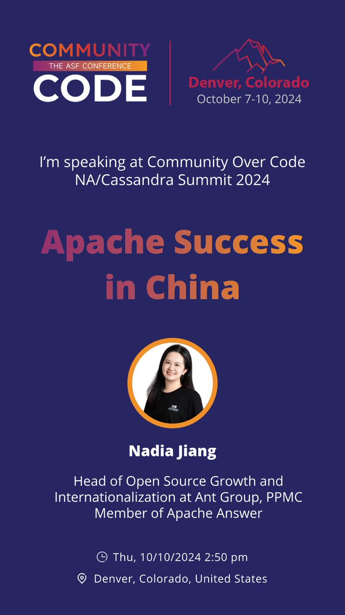 jiangbonadia's tweet image. ๐ซ Just landed in SFO and getting ready to catch my connecting flight to Denver! ๐ Excited for my first trip to the US and the CommunityOverCode NA Conference. ๐ค I'll be giving two talks and serving as the Track Chair for the Community Track. Can't wait to see you there! ๐โฆ