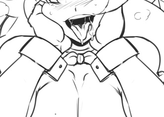 Sloppily fucking her throat until while bursting s fat nut getting it all lodged in her throat so she's stuck belching it up after, making a mess on the floor.

Mmyess...