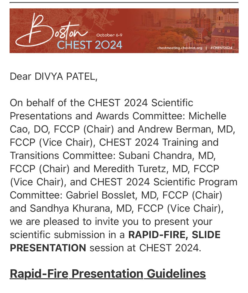Reflecting on my <a href="/atscommunity/">American Thoracic Society (ATS)</a> poster presentation - grateful for the chance to contribute to evidence-based medicine! Excited to keep the momentum going with a rapid-fire slide presentation at <a href="/accpchest/">CHEST</a> in Boston tomorrow. Looking forward to connecting and learning! #MedTwitter