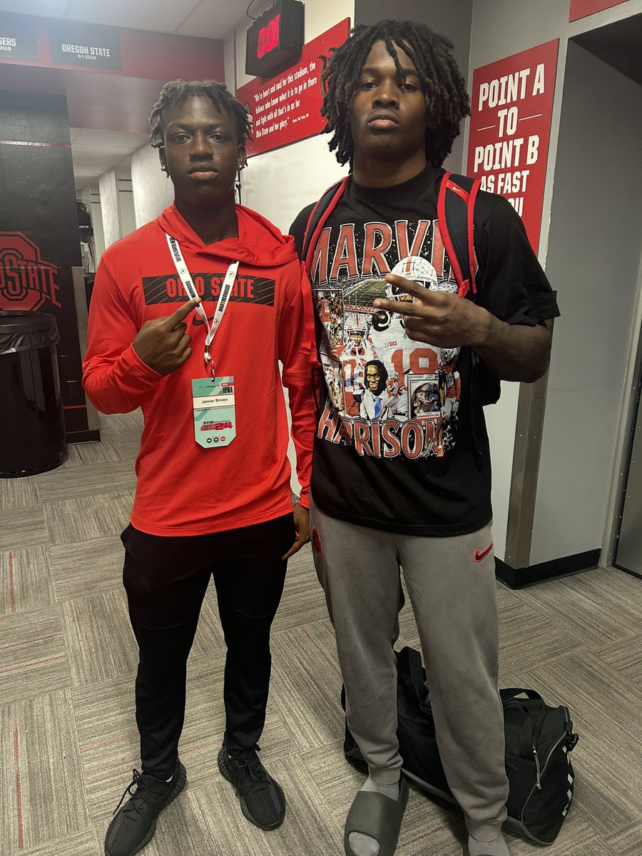 jam1erbrown's tweet photo. I had a great time yesterday at The Shoe thank you to all the coaches for having me ❤️🩶 #GoBucks https://t.co/f0ZgaSqPUh