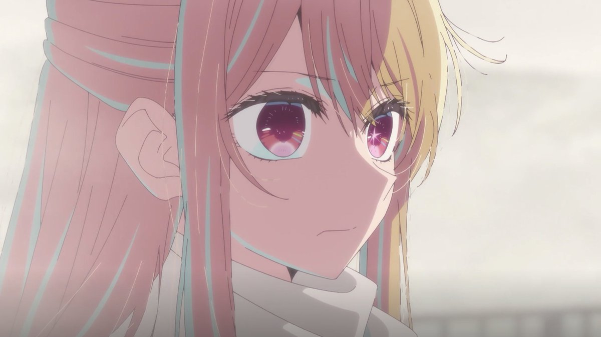On her encounter with Tsukuyomi, the lighting on Ruby's face splits it ...