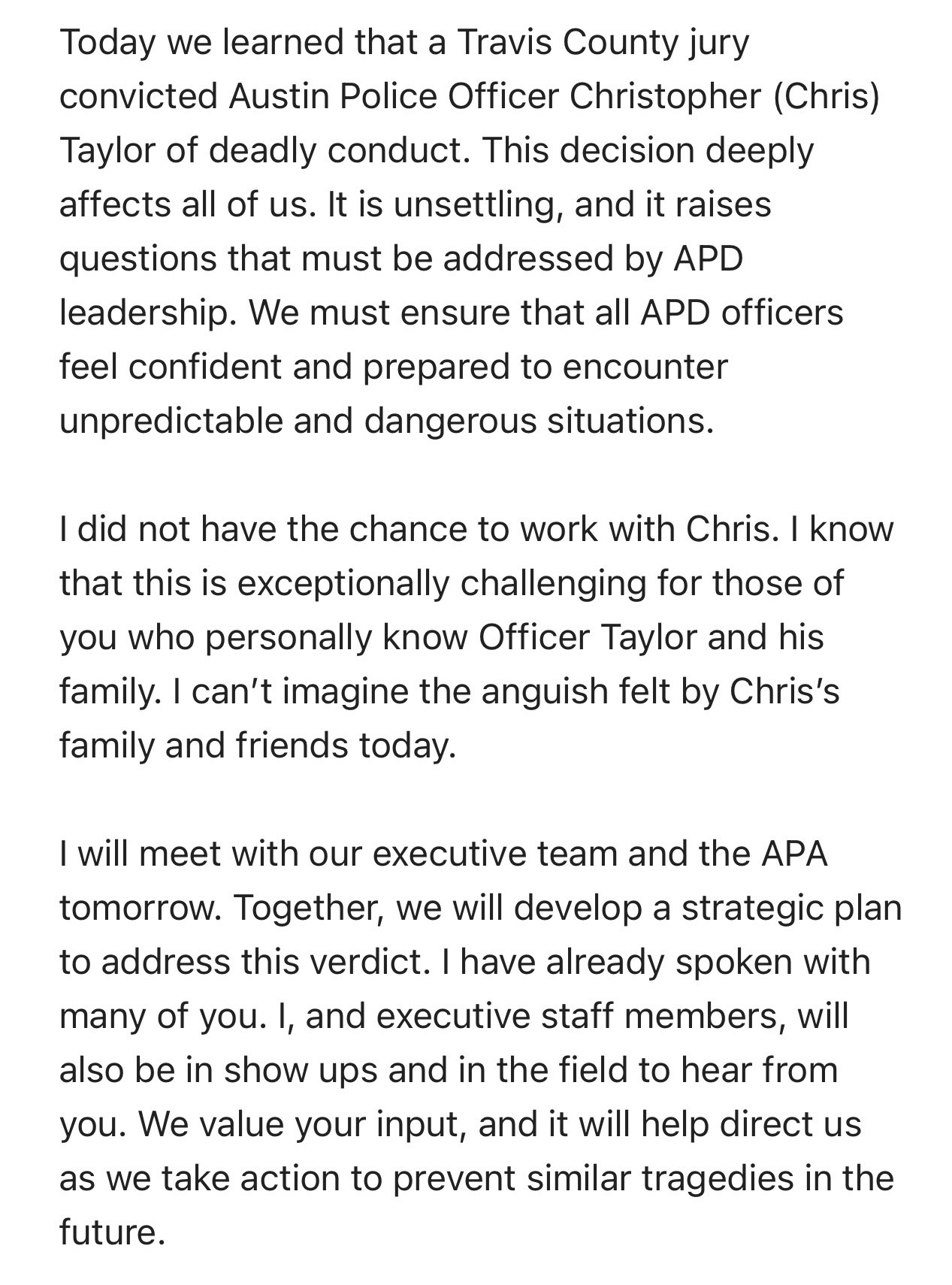 Tony Plohetski on X: &ldquo;NEW: Austin&rsquo;s new police chief met with her 