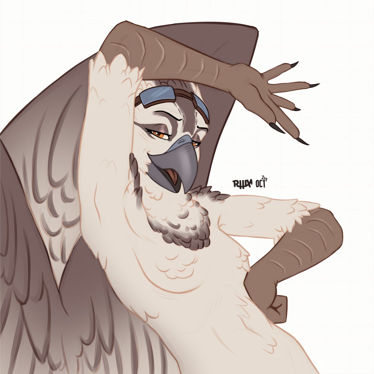 RhaelRasputin's tweet photo. Inktober #6 - @Ozawk 
Need to draw more avians https://t.co/0WMvWWa8OT