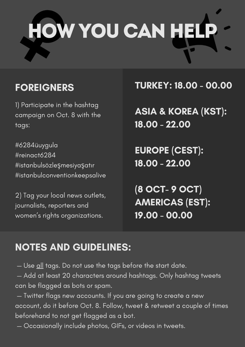 sapphicslike's tweet image. in turkey 6 women were murdered in 2 days there will be a HASHTAG CAMPAIGN ON OCT 8 FOR THE ONGOING FEMICIDES please spread the date and find out how you can participate 

#turkishwomenareindanger