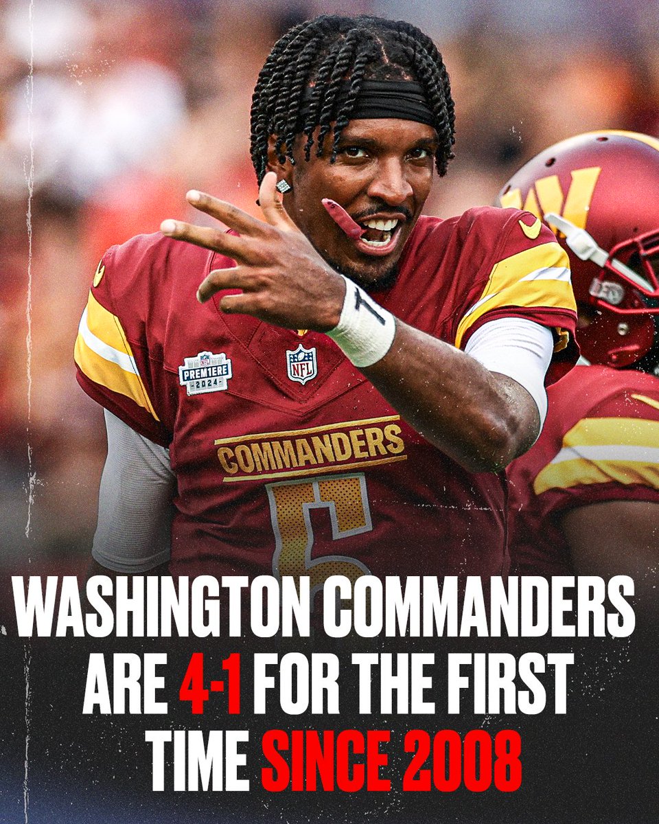 DMV STAND UP 🗣️ 

JAYDEN DANIELS HAS THE COMMANDERS OUT TO THEIR BEST START IN 16 YEARS 🔥