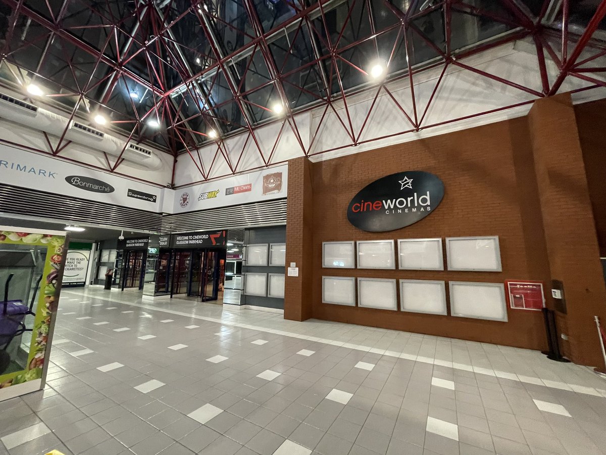 Thank you &amp; goodnight as Cineworld Parkhead Forge closes without fanfare after 35yrs. Designed by Howard &amp; Unick, it was apparently opened by Lulu! Doesn’t seem long but many 1930s cinemas had shorter lives on film before moving over to bingo and other use