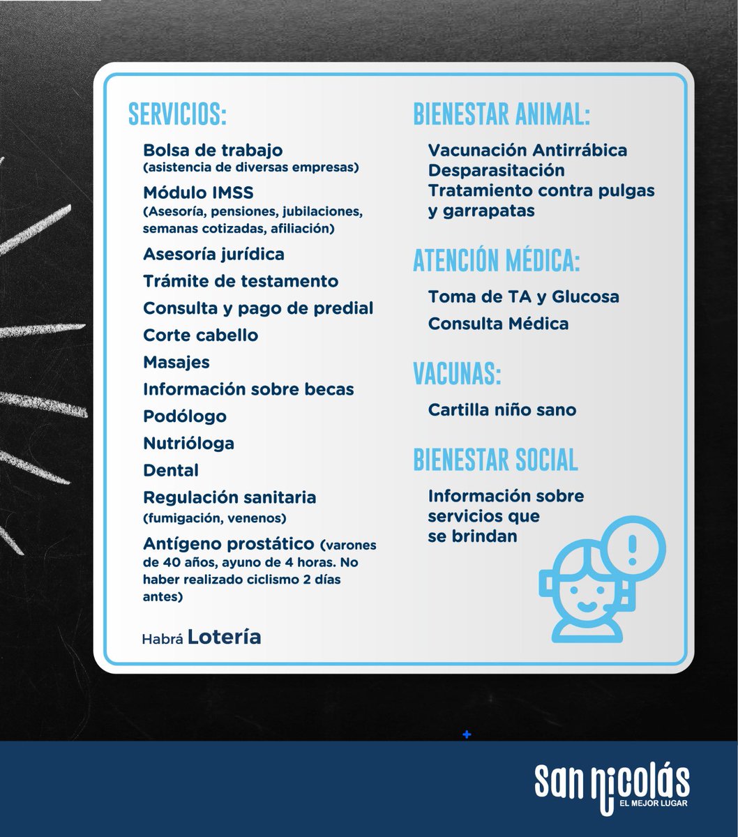 GobSanNicolas's tweet photo. #AgendaSN📆| Brigada Directa.

Te esperamos este miércoles 09 de octubre  de 09:00 a 13:00 horas en col. Residencial Talaverna, entre Torreón y del caporal.  ¡No faltes! 

#SN #BrigadaDirecta https://t.co/7qSgopFdyW