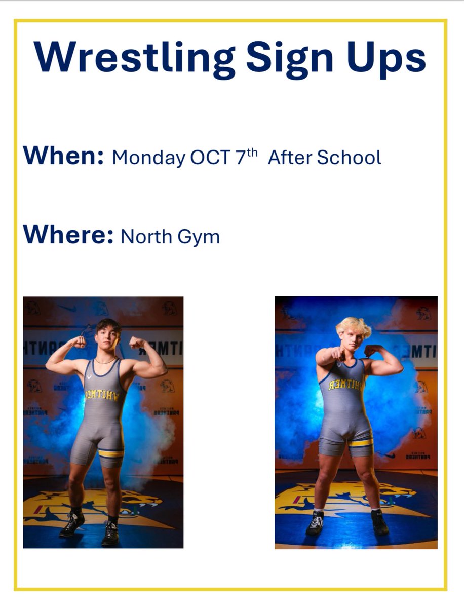 High School Sign Ups 

💥TOMORROW (Monday) 
💥After School 
💥North Gym