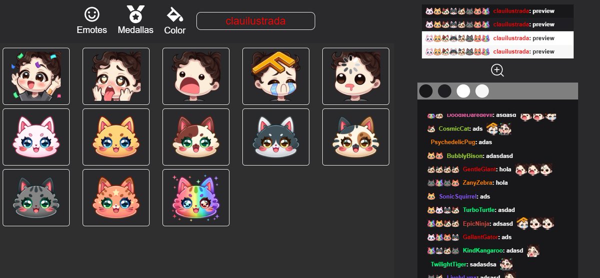 Okay emote artist, I'm designing an app with my husband that can be really useful to test your emotes and badges before delivering them to the client. It will soon be available for free for everyone!☺️💖