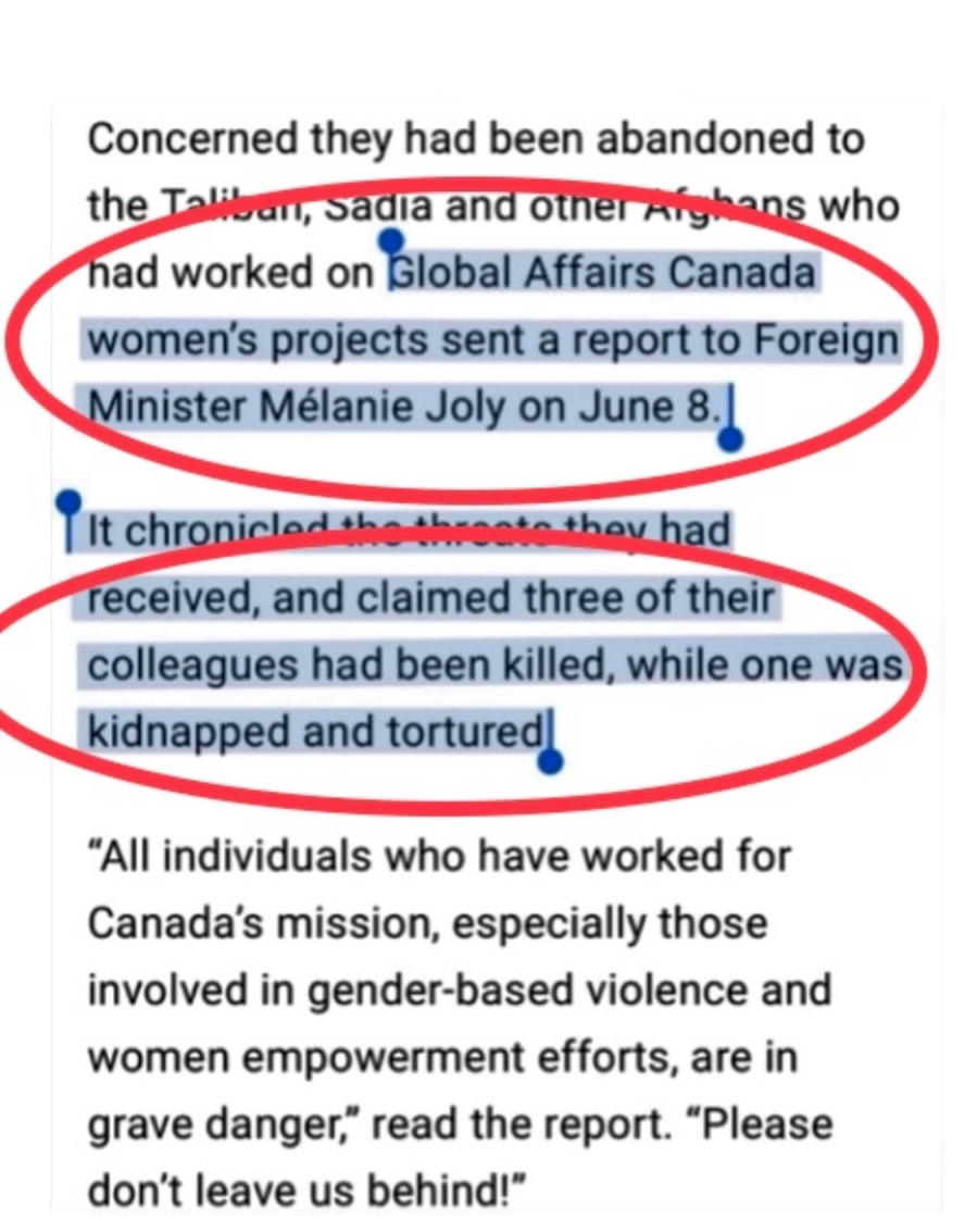 Talopiazo's tweet photo. @melaniejoly @UN @Lord_Collins Strange u have a hard time recognizing Afghans who assisted🇨🇦in the🇦🇫mission like @GacStff the 200 women u abandoned to the Taliban u personally ignored GAC Staff leaving  them alone to escape to🇵🇰staff sent u a report in 2022 u still haven't responded to.
https://t.co/DilUfohlFj https://t.co/UxTz2xgdlS