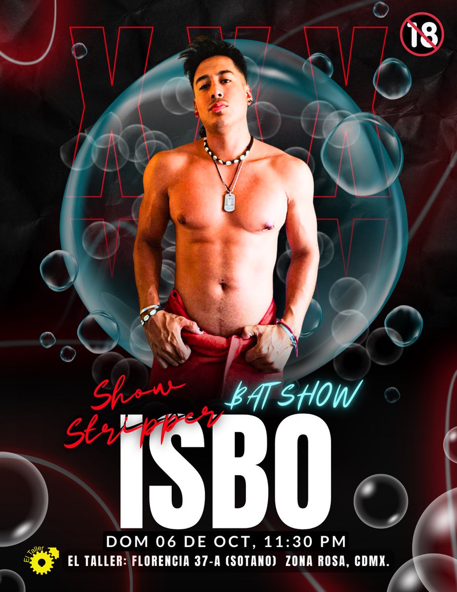 SoloEllosMX's tweet photo. Domingo 06 de Oct 🫧

Bath Show🫧🛀🏻🧼, By “Isbo” totalmente en vivo para ti🔥💦

Show 11:30 pm 🫧

Entre otros atractivos visuales 😈

Domingos Acceso sólo hombres, Cover $50.
A partir de las 18 Hrs. 🔞

#Show3X #Soloparaellos #Domingo #Stripper #Bathlive #Gogos #Boys #BathShow https://t.co/t9LFyen3K9