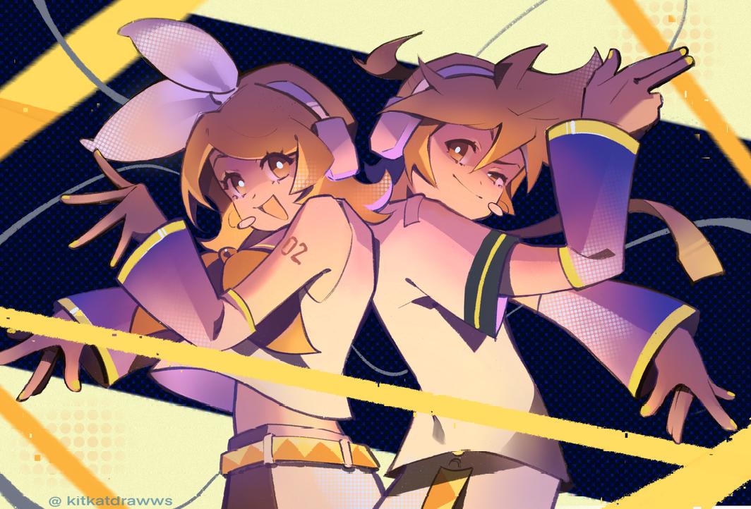 Procreate test!! 🍊🍌
 #vocaloid #rin #len #procreate