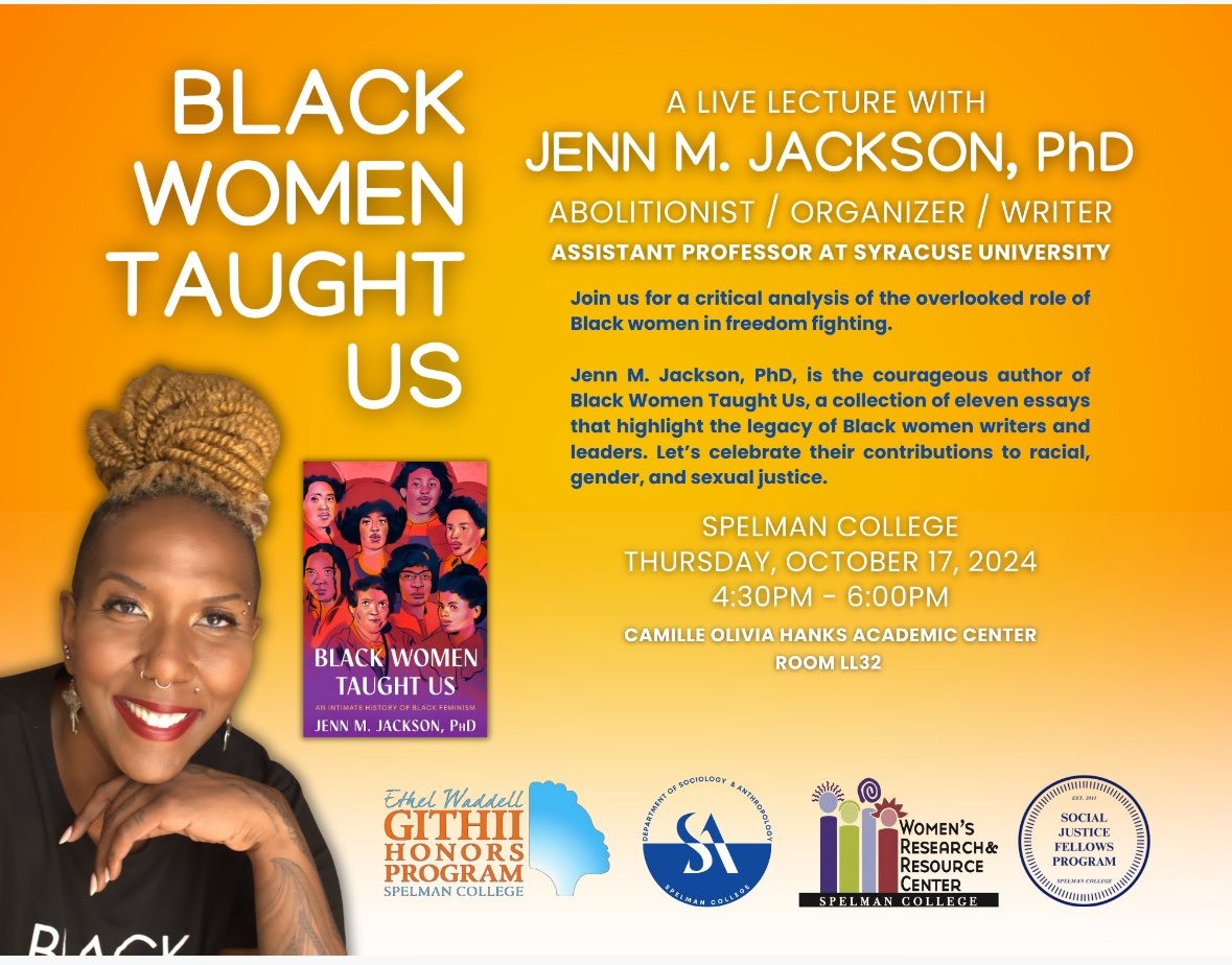 We are very excited that <a href="/JennMJacksonPhD/">jennmjacksonphd.bsky.social</a> will be visiting <a href="/SpelmanCollege/">Spelman College</a> in a few weeks to discuss their new book!