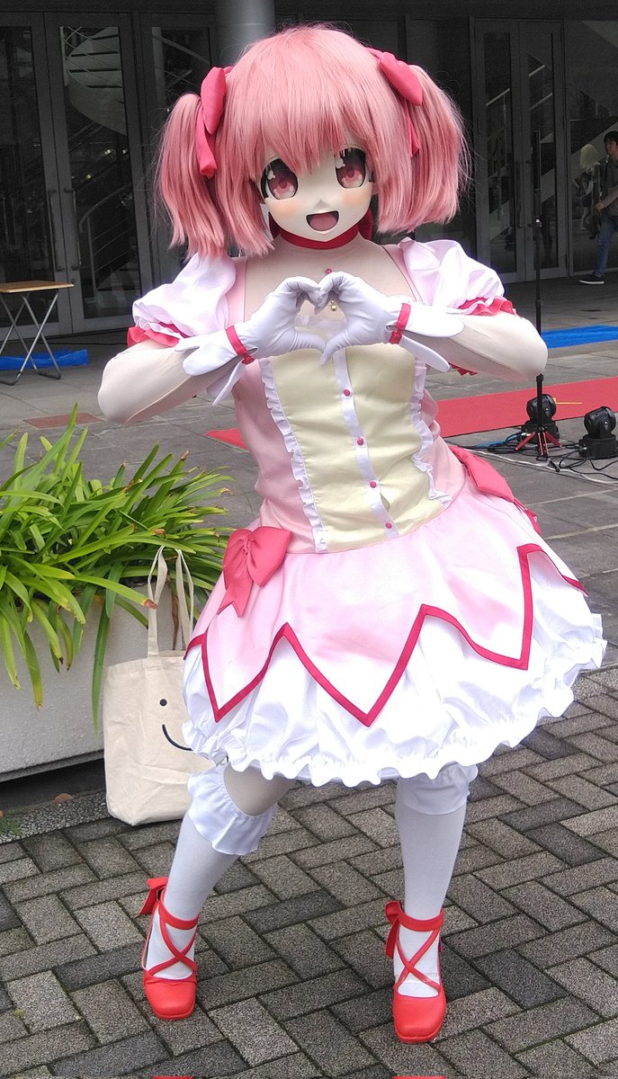 鹿目まどか　全頭面 　着ぐるみ　マスク　コスプレ　コスチューム Yahoo!オークション - 【全頭面】 鹿目まどか 着ぐるみ マスク コスプ