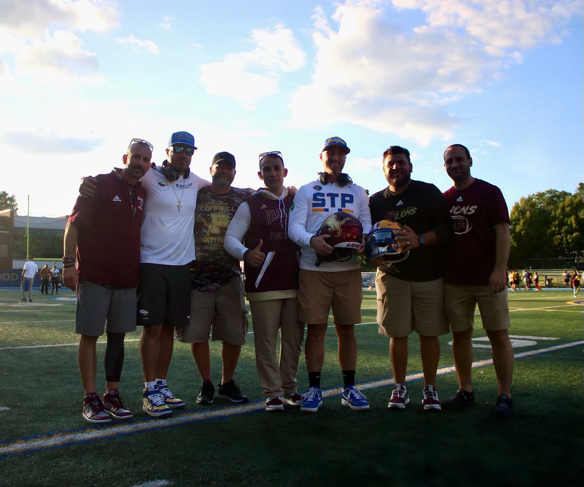 STP_Eagles's tweet photo. We may be fierce competitors but every person in this picture is my brother for life and had a tremendous impact on my journey! Love seeing the Rory stickers on the ⁦@MsgrFarrellFB⁩ helmets! https://t.co/qsEoUU9xM8