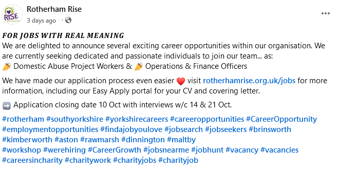 Stag_RosePPG's tweet photo. @Roth_WR - jobs for YOU.

#jobopportunity #operationsofficer #financeofficer #DomesticAbuse #projectworker https://t.co/n4NzRQTnVB