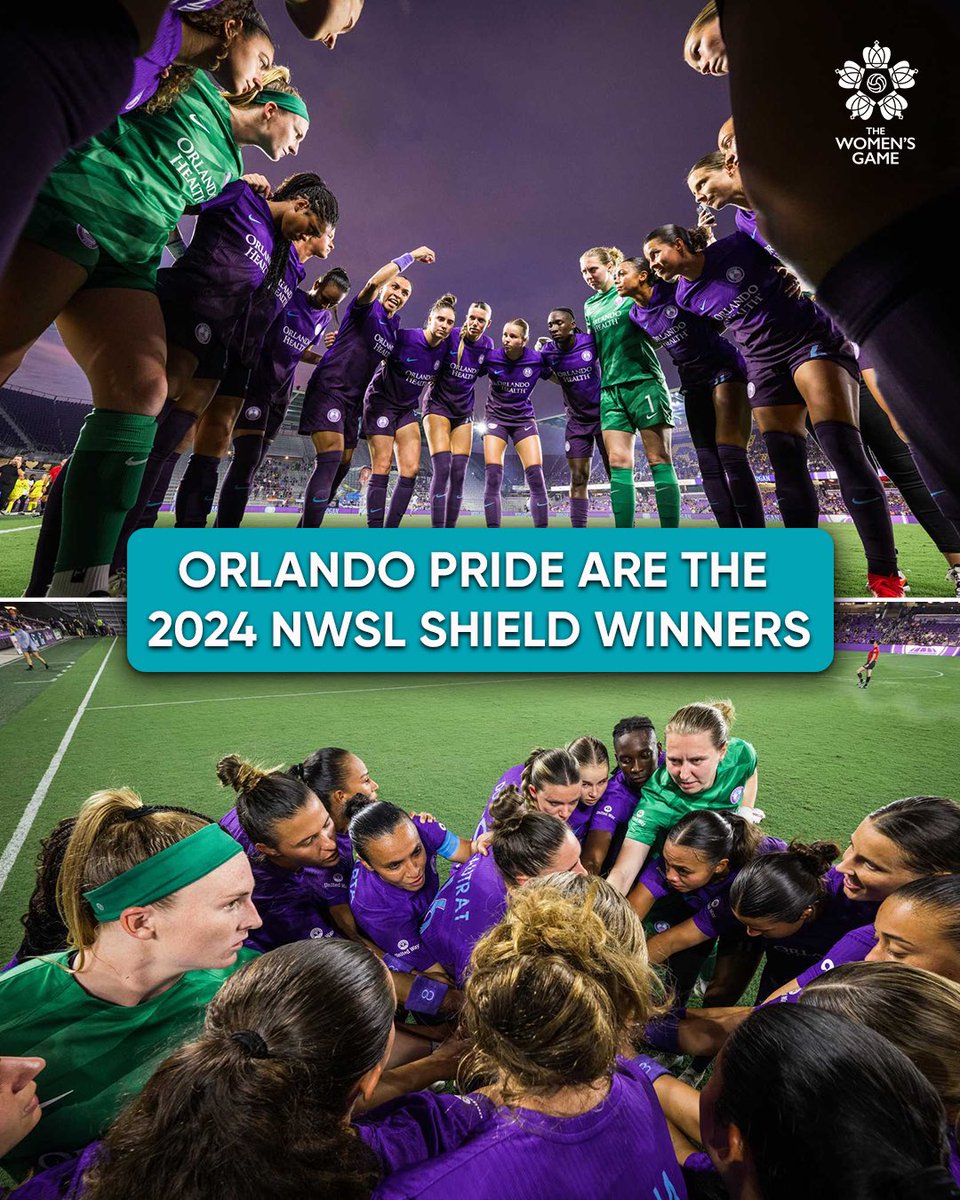 WomensGameMIB's tweet photo. ORLANDO PRIDE WIN THE 2024 NWSL SHIELD FOR THE FIRST TIME IN CLUB HISTORY!!!!!🏆

What a year the Pride are having as they secure the shield while continuing an unbeaten streak and extending it to 24 (!!) regular season games. No one is doing it like the Pride 😤💜

📸 @ORLPride https://t.co/149MfLgzvX