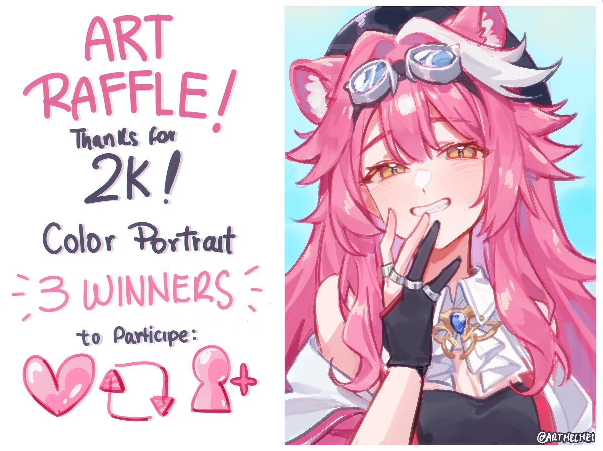 🩷ART RAFFLE🩷

Thank you so much for 2k!
You can coment your character if yoy want
Good luck to everyone!~
 Ends Sunday 13 🗓️