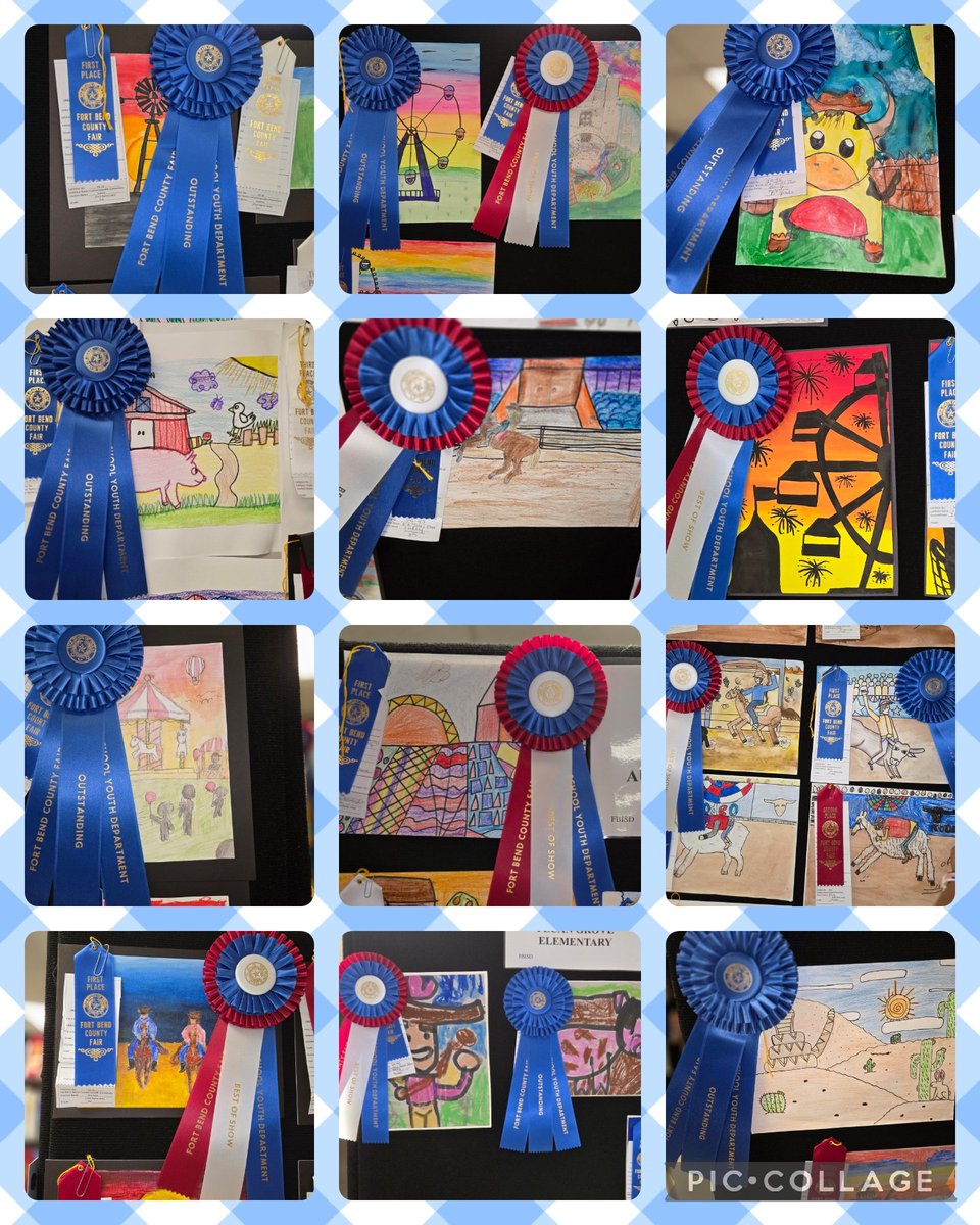 Michele rose (@theartsydragon) on Twitter photo Best of Show and Outstanding rosettes galore at the Fort Bend County Fair for FBISD elementary art. Way to go! See you next year <a href="/fbcfair/">Fort Bend CountyFair</a>!
#FBISDelementaryart
#fortbendcoutyfair
<a href="/FBISDFineArts/">FBISD Fine Arts</a>
<a href="/Fahmikhan/">Fahmi Khan☀️TEAM XI:XI☀️</a>
#elementaryart Best of Show and Outstanding rosettes galore at the Fort Bend County Fair for FBISD elementary art. Way to go! See you next year <a href="/fbcfair/">Fort Bend CountyFair</a>!
#FBISDelementaryart
#fortbendcoutyfair
<a href="/FBISDFineArts/">FBISD Fine Arts</a>
<a href="/Fahmikhan/">Fahmi Khan☀️TEAM XI:XI☀️</a>
#elementaryart