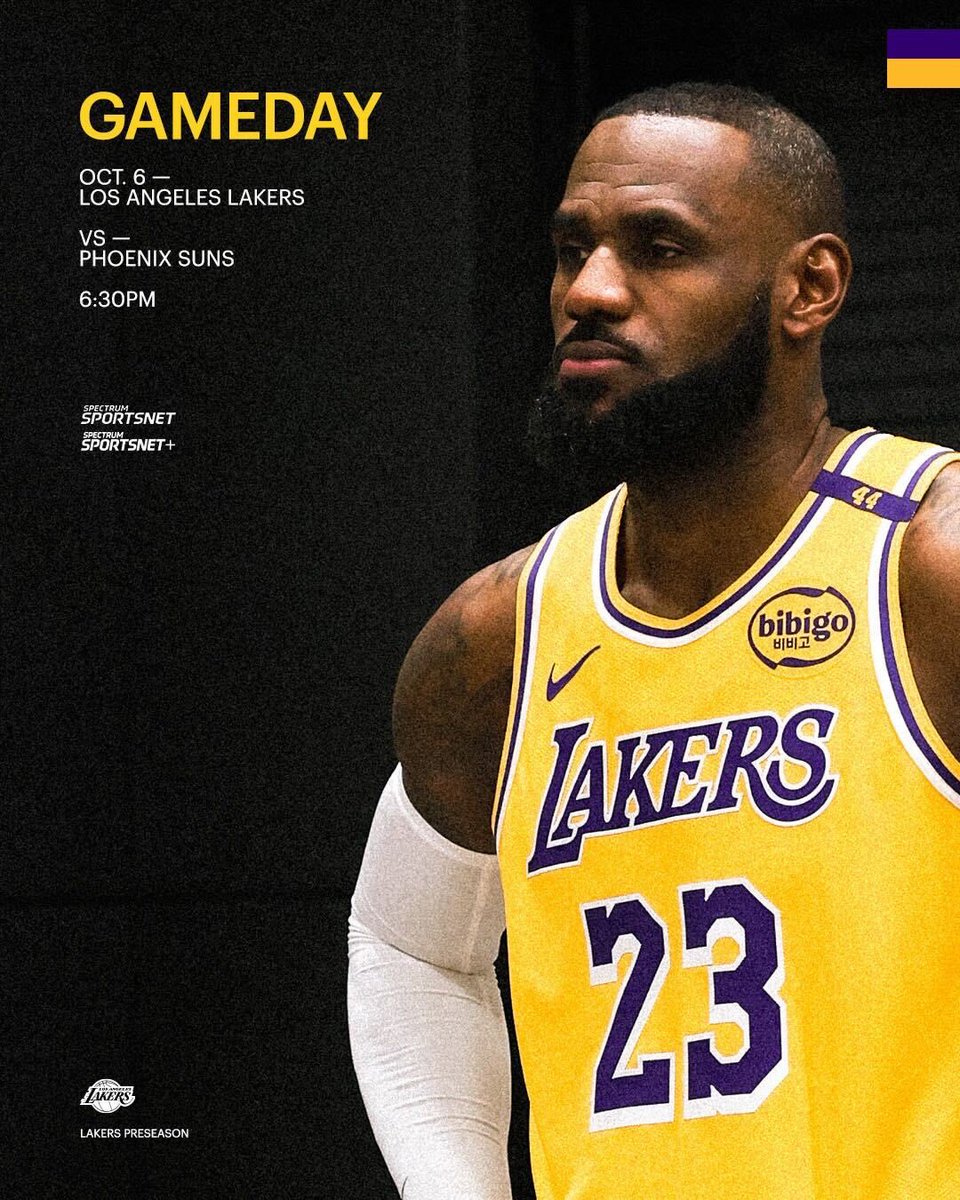 HooopHub's tweet photo. GAMEDAY for the @Lakers tonight 

#NBAPreseason @NBA @ESPNNBA #nba https://t.co/EFMG9bDgzt
