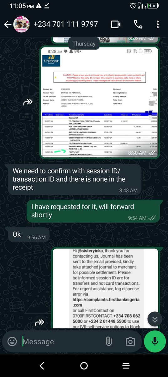 sisteryinka's tweet photo. @FirstBankngr debited the sum of N18,185
Till date, I haven't gotten value for my service
@vdt4glte @vdtcomms customer care service line  07011119797 asked that I provide proof of payment and she said they didn't receive my payment which I had to mail @FirstBankngr https://t.co/oOYReLUZrR