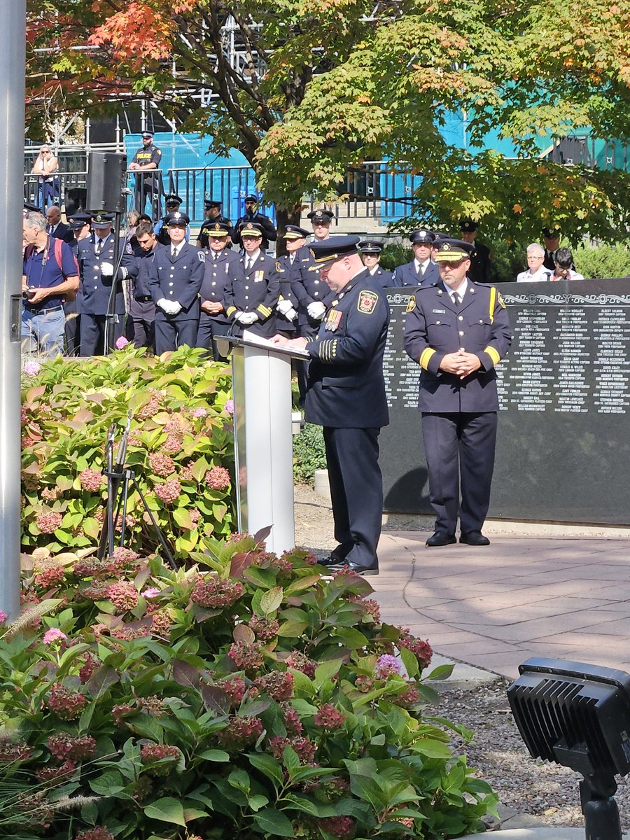 Ontario's #fireservice thanked the heroes who lost their lives in the line of duty. We lost many a brave soul this year, as 73 names were added to this wall.

To the families of our fallen heroes, please know they will never be forgotten.