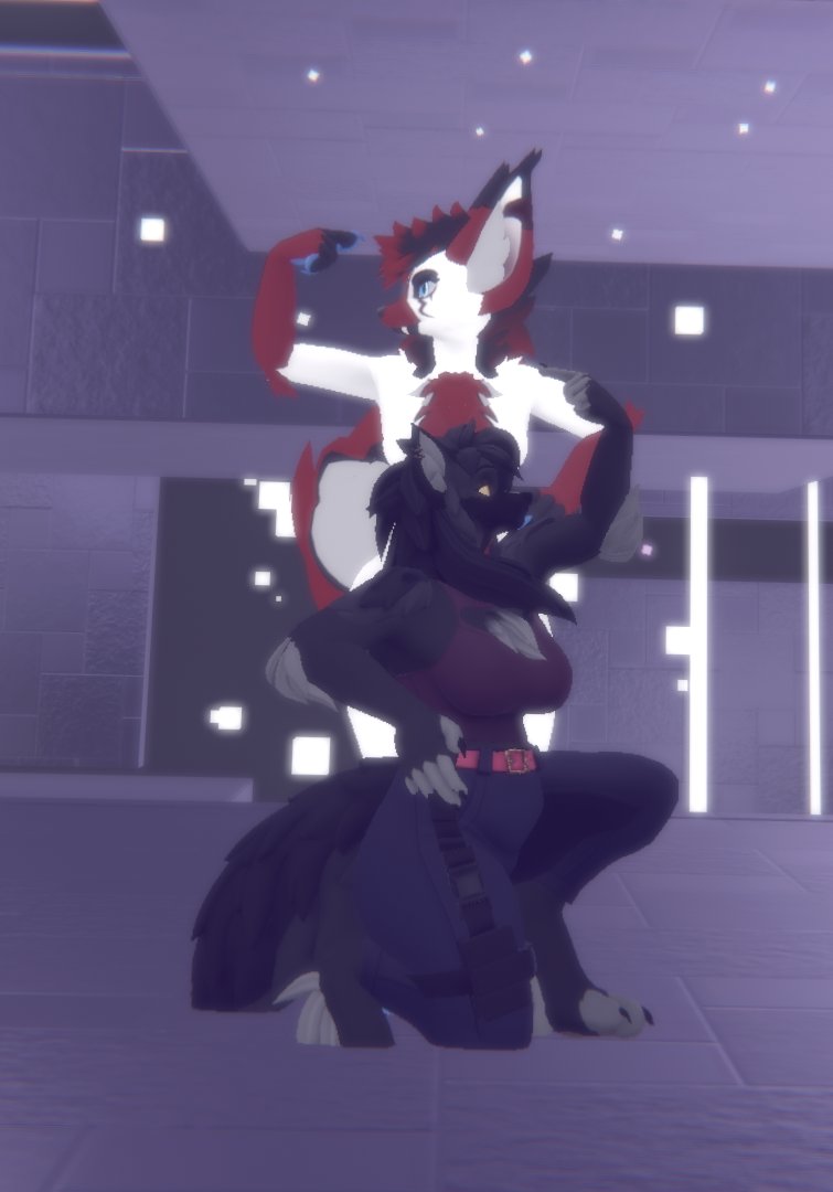 Skullzthewolf's tweet photo. VRchat dancing with my friends today! <3  #vrchat #furry #dancing #fennecfox https://t.co/SYdFuJn41v