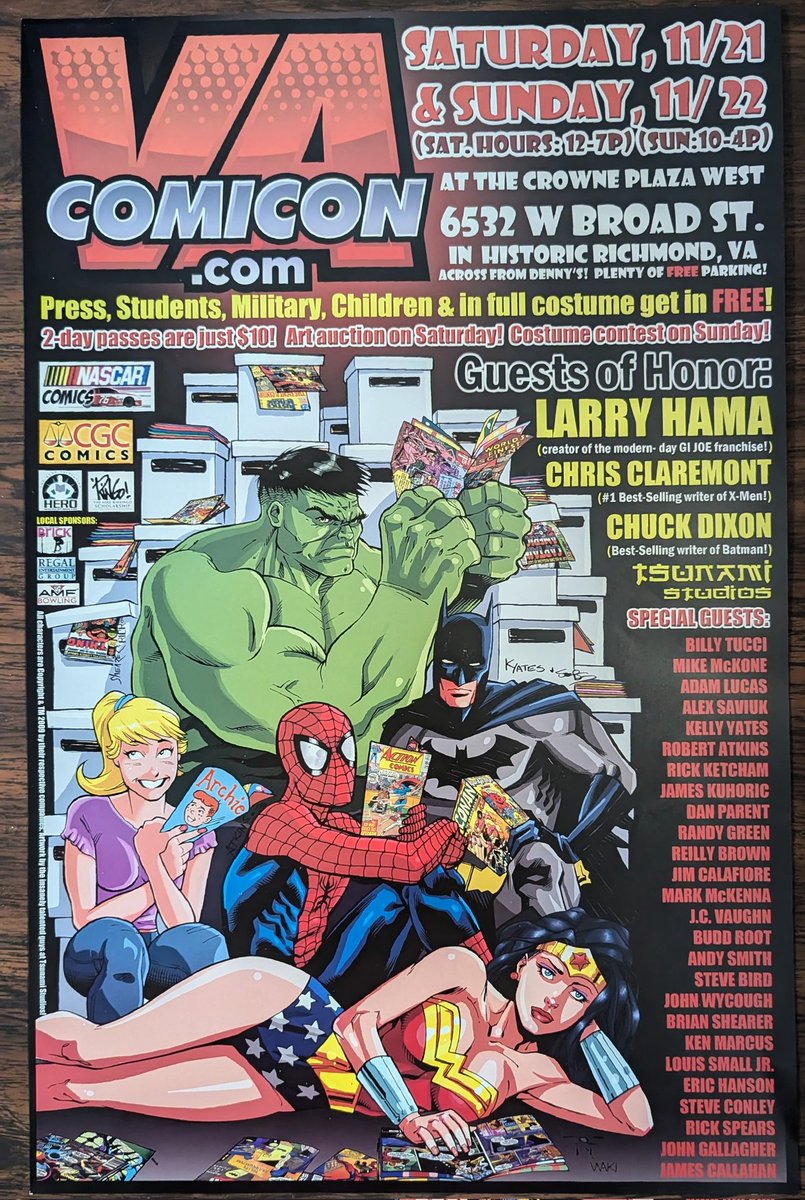 I was cleaning and came across this poster from 2009. All of my Tsunami Studios buddies represented in the art, and look at that lineup of guests! Man, those were the days. <a href="/randygreenart1/">@randygreenart</a> @Kellyyates_art <a href="/brian_shearer/">Brian Shearer</a> <a href="/SteveBirdInker/">Steve Bird</a> <a href="/RobertAtkinsArt/">Robert Atkins - Elders Of the RuneStone</a> <a href="/BillyTucci/">Teen Sensation Billy Tucci®</a> <a href="/andysmithart/">Andy Smith Art</a>