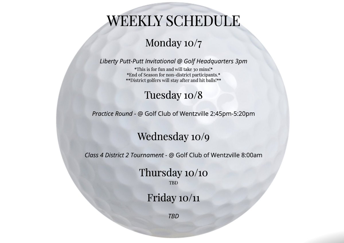 WEEKLY SCHEDULE: