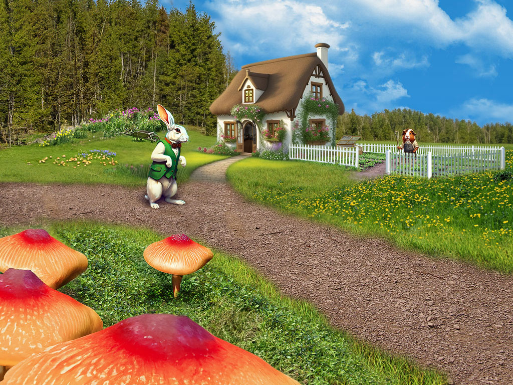 Syntaxity's tweet image. Here are a couple scenes from our next game! Play as the adventurer in Wonderland in our next first-person point and click style adventure game adapted from Lewis Carroll's book Alice in Wonderland.