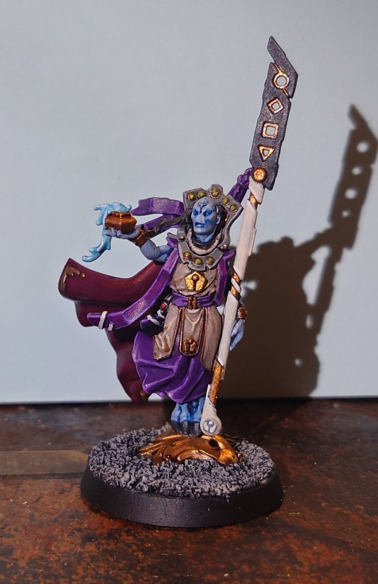 Bunkyboy91's tweet photo. Over did the colour balance. Too much purple. It's just over over powering the model 🤦

It's done now though
#WarhammerCommunity 
#warhammer40k https://t.co/D4dfiAw1F1