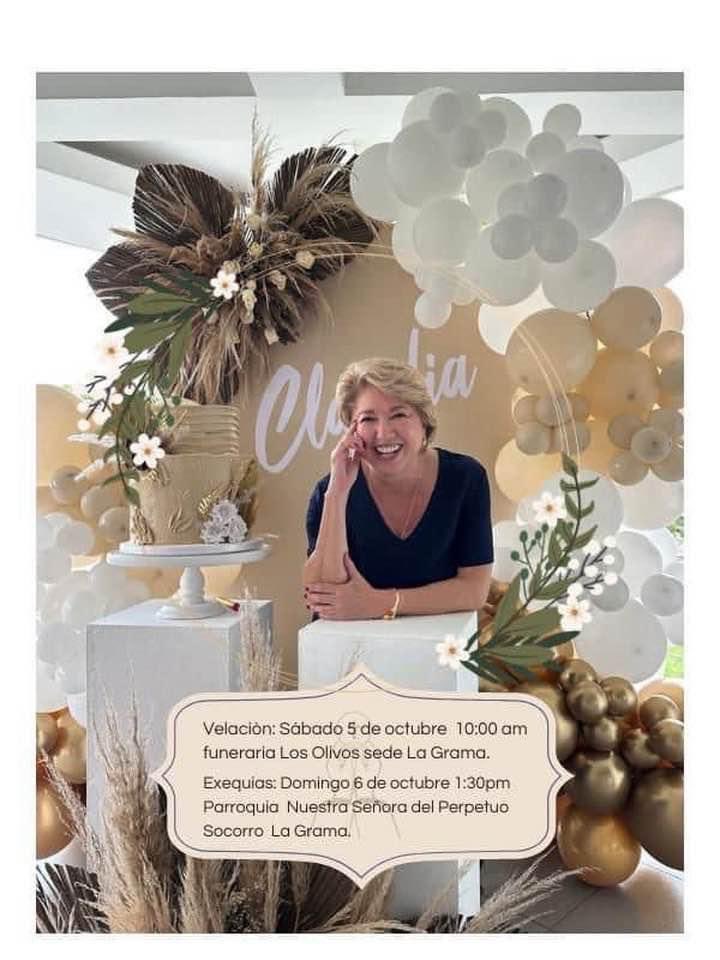 Hoy despedimos a una mujer que me acogió con cariño en su familia, siempre tuvo a disposición un buen consejo, una charla generosa y hasta un regaño. 

Claudia Rujeles fue una persona de la aprendí cosas bonitas; perseverar siempre en la Fé, no dejarme vencer por los obstáculos y