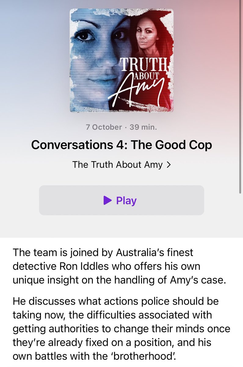 The Good Cop - Ron Iddles discusses his involvement in Amy’s case and coming up against the police ‘brotherhood’. The fourth instalment of The Truth About Amy Conversations is available now! <a href="/7NewsAustralia/">7NEWS Australia</a> <a href="/LiamRBartlett/">Liam Bartlett</a> <a href="/Clarkie1972/">Clarkie1972</a>