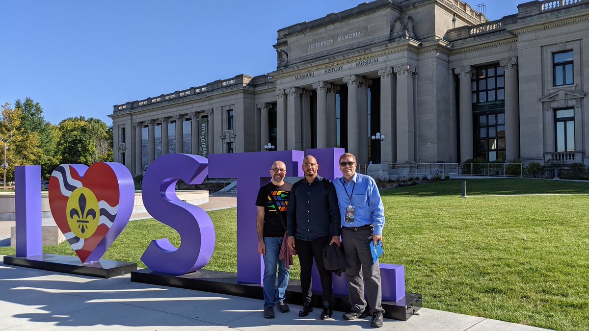 Before last Thursday evening's event for the 30th anniversary of #LGBTQHistoryMonth at the <a href="/mohistorymuseum/">Missouri History Museum</a>, with Alessio Ponzio (@Alponz77, Italy, now Canada) and Raúl Pérez Monzón (<a href="/rauli_pm/">Raúl Pérez Monzón</a>, Cuba) good friends and colleagues--all of us meeting in person for the first time. ♥️