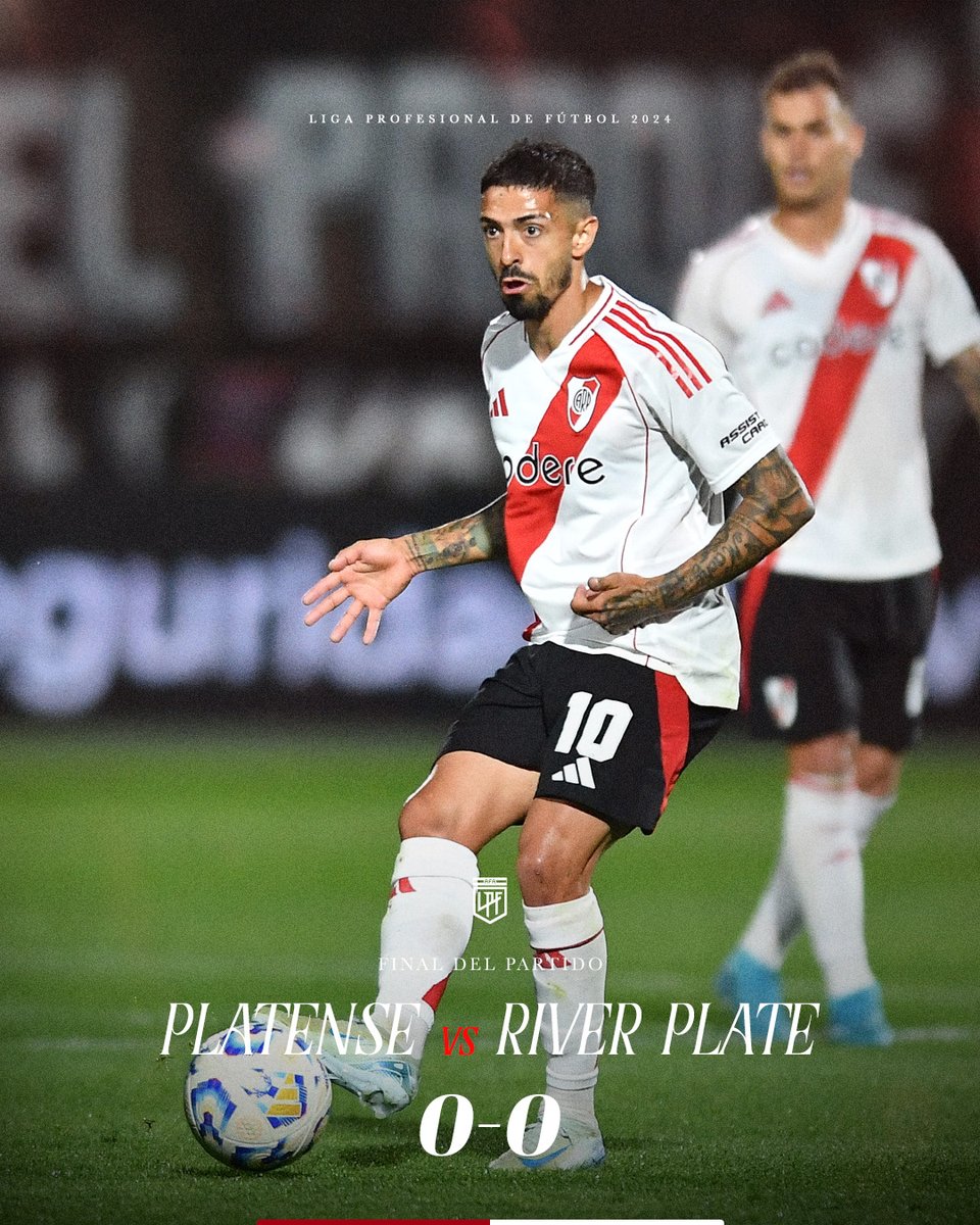 Final del partido. Platense 0 - River 0.

#VamosRiver ⚪️🔴⚪️