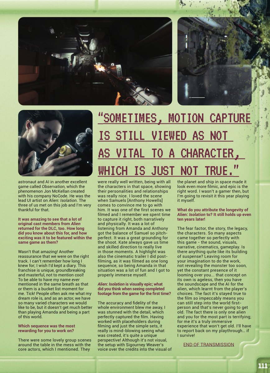 KeziaBuzz's tweet image. 1. Today marks 10 years since the release of Alien Isolation 👽 💚 
Playing Amanda &amp;amp; the whole process of creating this epic game was legitimately one of the most rewarding experiences in my professional career…