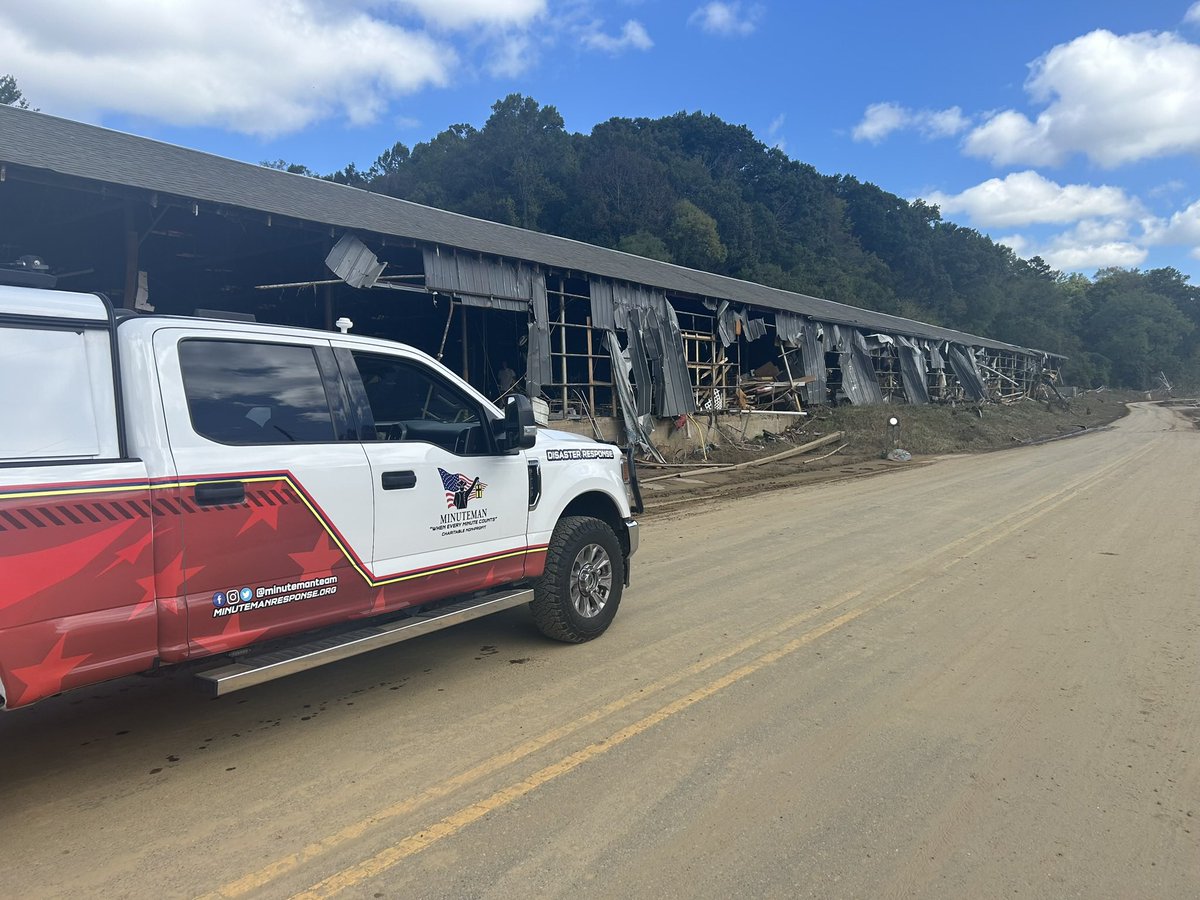 MinutemanTeam's tweet photo. Early this morning, Team Members flew into Asheville, NC to begin recovery operations.  These efforts are happening at the same time as our Valdosta, GA deployment.

 #volunteerism #helene #hurricane #HurricaneHelene #disastercleanup #DisasterResponse #disasterpreparedness https://t.co/hO56FGdzfL