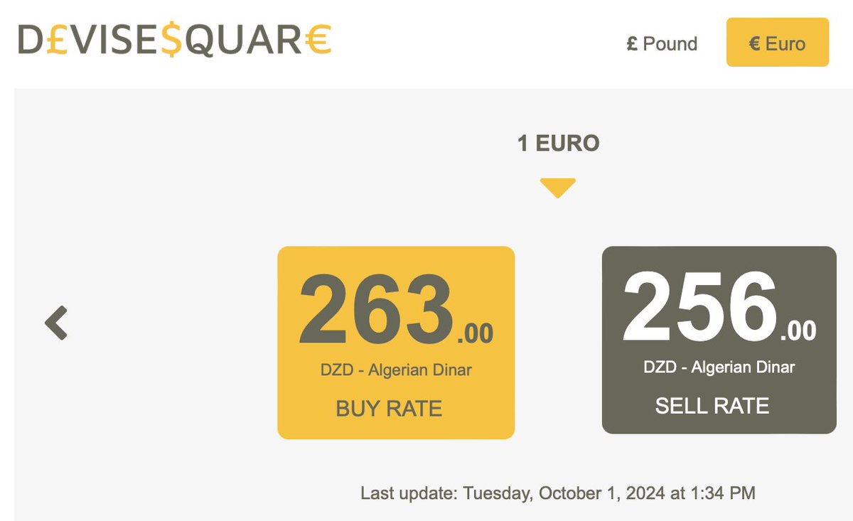 ما هو سبب إنخفاض سعر الدنار الجزائري امام العملة الصعبة في square (السوق السوداء) ؟؟ 
#سعر_الدينار_الجزائري
#انخفاض_الدينار
#السوق_السوداء_الجزائر
