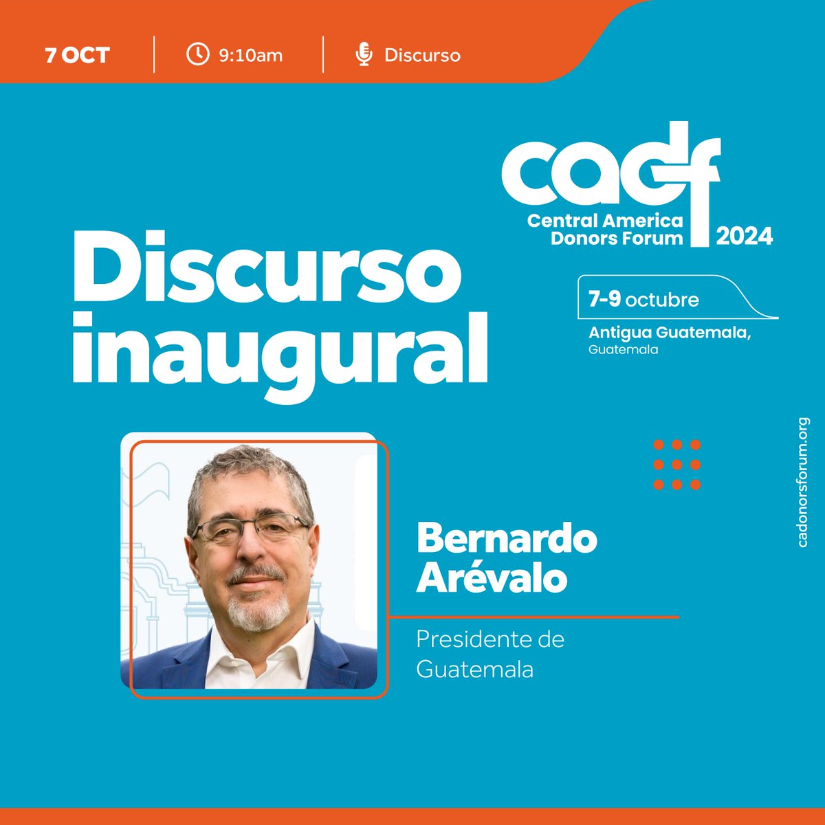 SeaIF's tweet photo. #AlianzasTransformadoras en el #CADF2024
Discurso/Keynote | Bernardo Arévalo, presidente de Guatemala
📔Agenda CADF 2024: https://t.co/Ncm7vQnolN
📕 English Agenda: https://t.co/ZQwxrofW0y
#TransformationalPartnerships https://t.co/jUyeU9P5SX