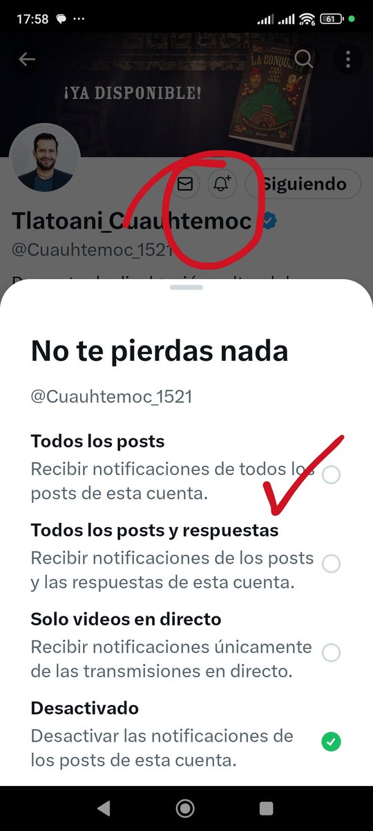 PinedaCueto's tweet photo. @Claudia47973926 @Cuauhtemoc_1521 Activa con la campanita la opción de notificarte todas las publicaciones https://t.co/jvab9xin4Y
