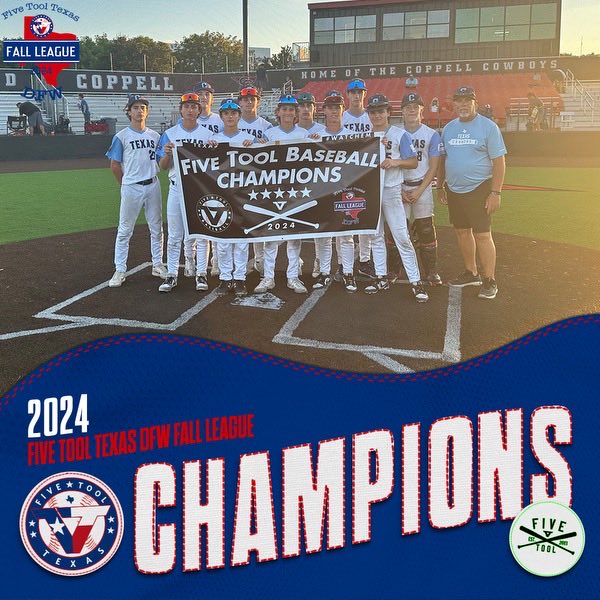 FiveToolTexas's tweet photo. 🏆 CHAMPIONS🏆

Congrats to @TexasCannonsBB 2027 Solomon on winning the 16U Championship of the @FiveTool Texas #DFWFallLeague.
 
#WatchEm https://t.co/ci6VbwIqqH
