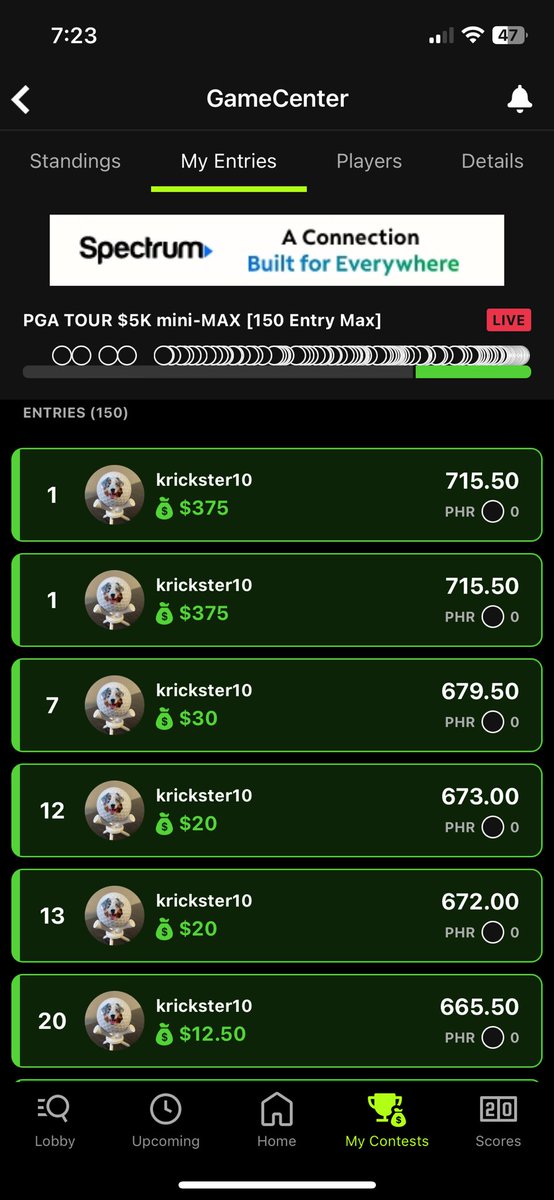 kricksterDFS's tweet photo. Well, twitter fam, it finally happened. Built 2 lineups good enough to win the mini m-max at 715.50. Can finally wear the mini-max crown 👑

Shoutout to my boy Kevin Yu https://t.co/vlt8S8r8l8