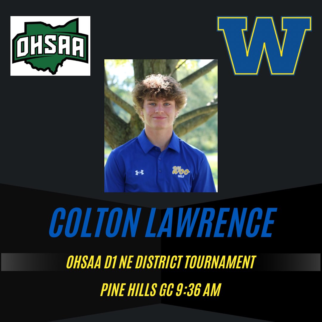 Colton Lawrence tees it up at districts tomorrow morning at 9:36 at Pine Hills GC.