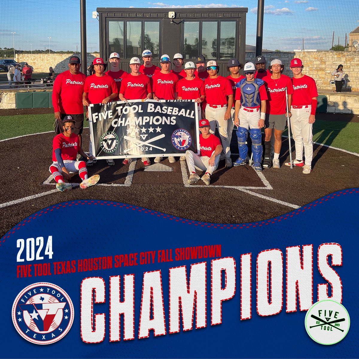 🏆 Champions 🏆

Congrats to Patriots Baseball 2025 STX on winning the 17U/18U Championship of the <a href="/FiveTool/">Five Tool Baseball</a> Texas Houston Space City Fall Showdown.

#WatchEm