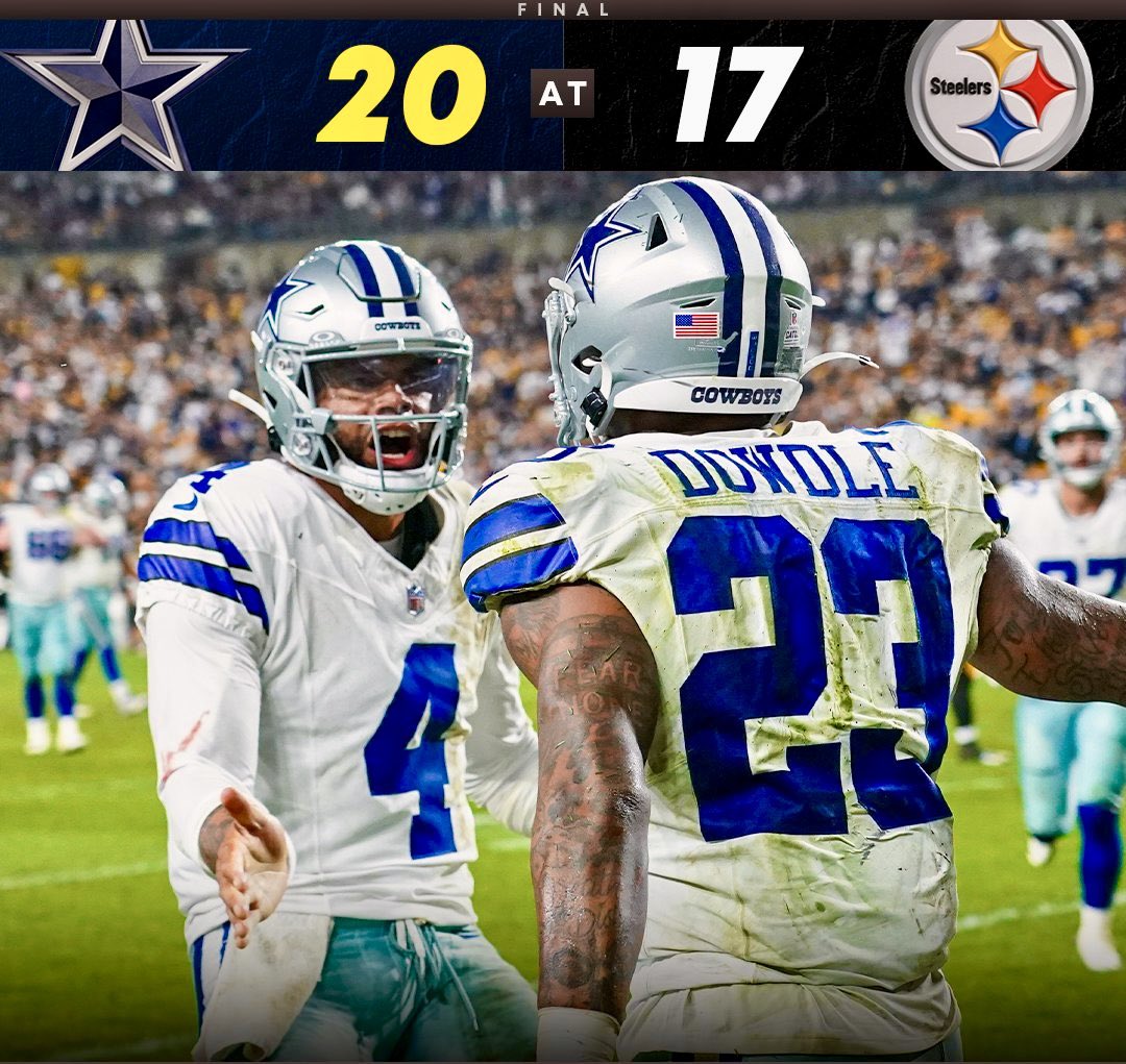 HolyRollerNFL's tweet photo. ¡¡LA RIVALIDAD HISTÓRICA SE LA LLEVAN LOS COWBOYS!! ¡¡A PESAR DE TODOS LOS ERRORES EL AMERICA’S TEAM SACA LA GRAN VICTORIA!! ¡¡STEELERS PIERDE EN CASA Y SE COLOCA 3-2!!🔥🤩

#DallasCowboys | #NFL | #HereWeGo https://t.co/rEk2Abv1gI