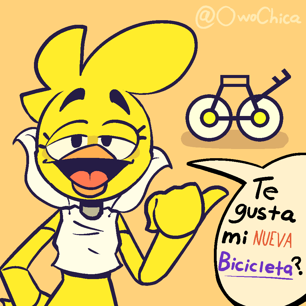 OwoChica's tweet photo. Te gusta mi nueva bicicleta? 🐥🚲
#FNAF https://t.co/LGiKz3mihh