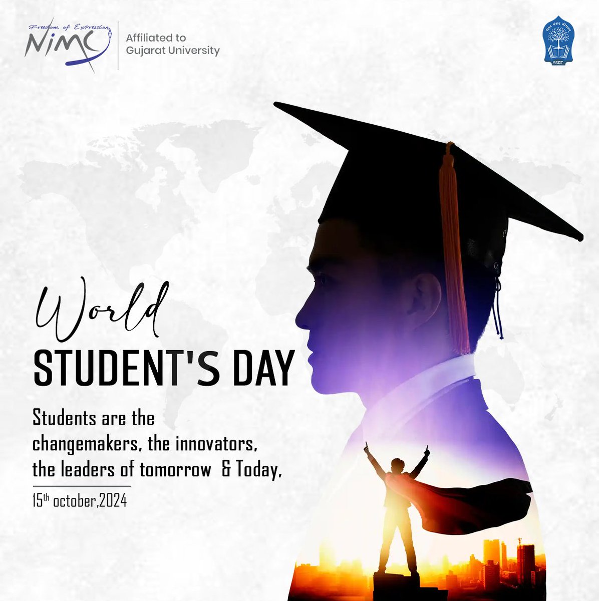 NimcjOfficial's tweet photo. Wishing all students a Happy #WorldStudentsDay.🌟 Keep exploring, learning, and growing.

#NIMCJ #HappyWorldStudentsDay #WorldStudentsDay2024 #StudentsOfTheWorld #EmpowerStudents #YoungMinds #Journalism #MassCommunication #TopMediaCollege #Ahmedabad https://t.co/iq3lStnKFp