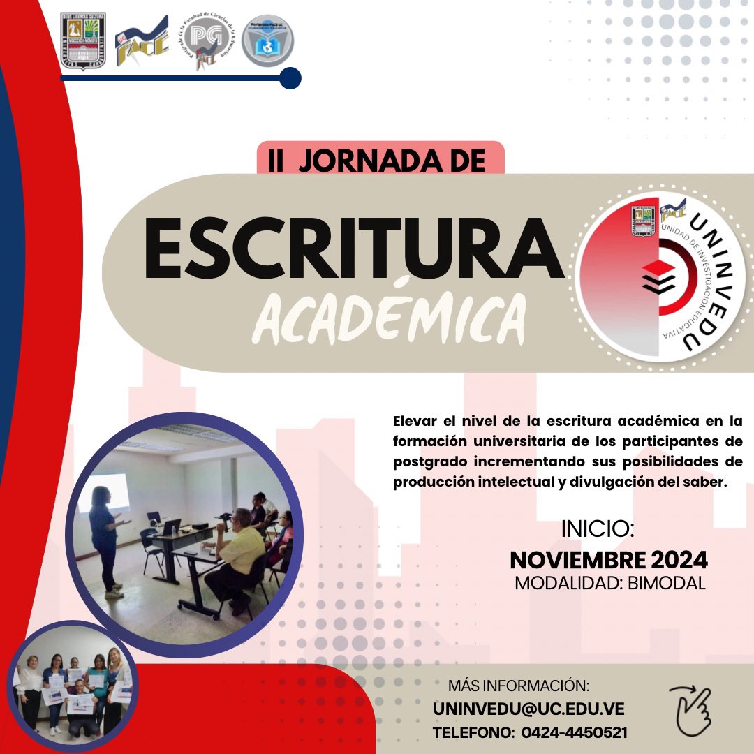 FORMACIÓN | ✍️¿Deseas elevar tu formación académica y nivel de escritura? Esta #Jornada es para ti! <a href="/uninvedu/">Unidad de Investigación Educativa</a> tiene preparada una actividad para ampliar tus oportunidades de  publicación y difusión de producciones intelectuales
Link de Preinscripción

docs.google.com/forms/d/1R2vKW…