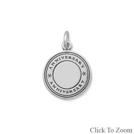 Anniversary Charm, Engravable Sterling Silver Anniversary Charm, Anniversary Pendant, Anniversary Gift, Anniversary Keepsake, Gift for Her tuppu.net/afdda8b6 #jewelrymandave #Etsy #GiftForHer